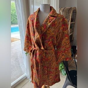 Vintage Saks Fifth Avenue 100% Cotton Paisley Robe | NWT | One Size‎ Made in USA